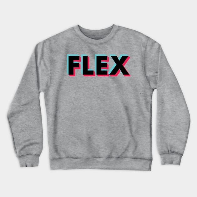 Flex Glitch Black Crewneck Sweatshirt by BeyondTheDeck